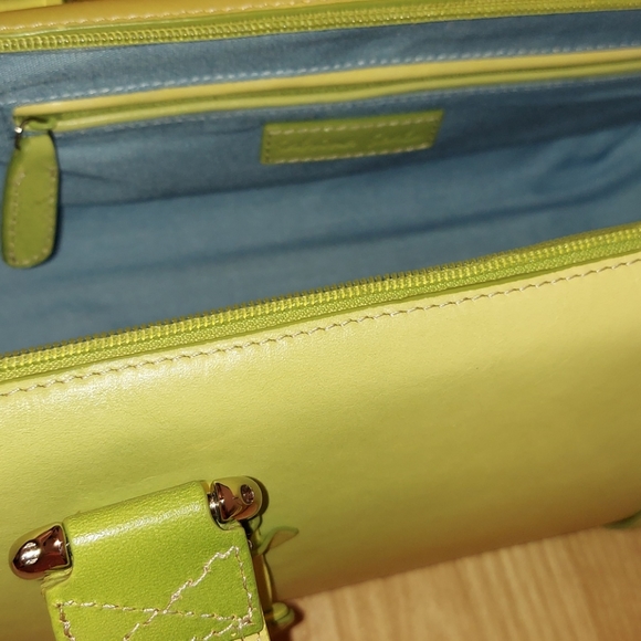 VTG Y2K Sabrina Scala Green & Yellow Ombre Colored Handbag w/Silvertone Hardware - Picture 7 of 17